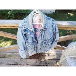 Mens Today's‎ News XL Distressed Denim Heavyweight Jacket